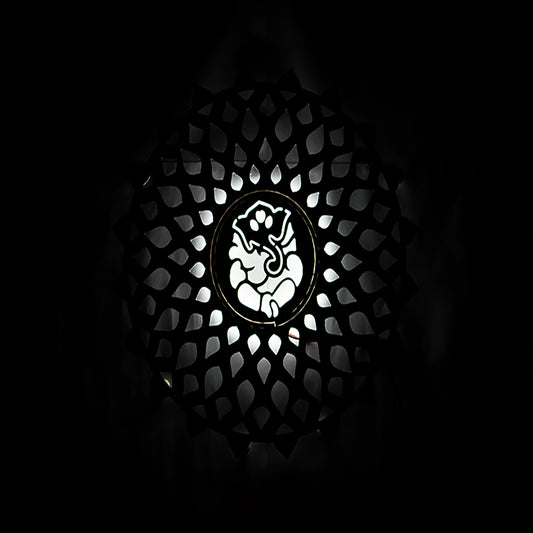 Mandala Art of Lord Ganesha with Backlight and Shadow Effect