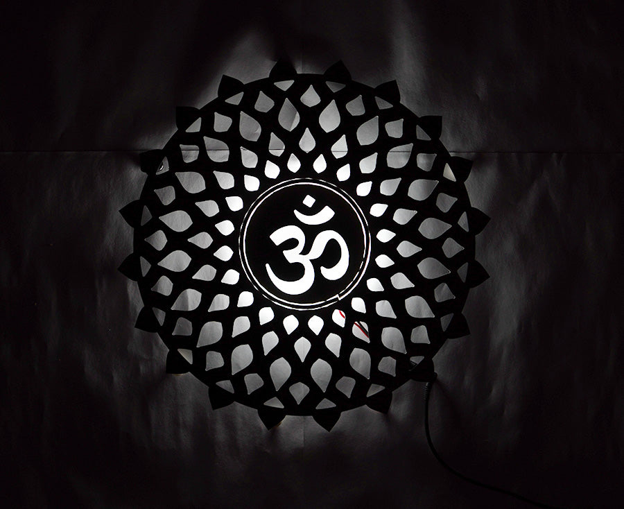 OM Mandala Art with Backlight and Shadow Effect